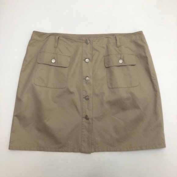 Newport News Skirts Newport New Tan Button Front Skirt 2w Poshmark